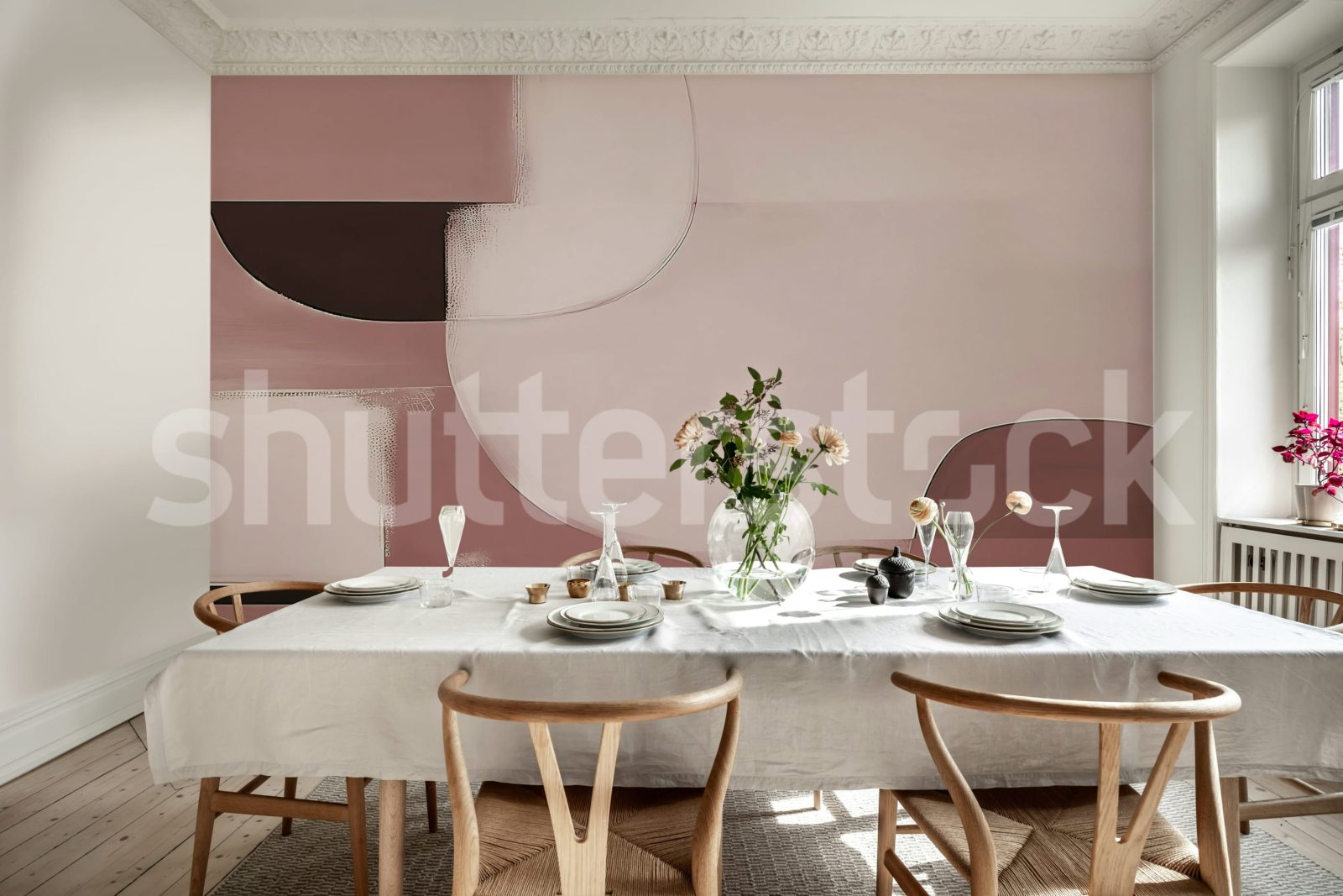 Abstract Shapes, Burgundy, Rebel Walls 3