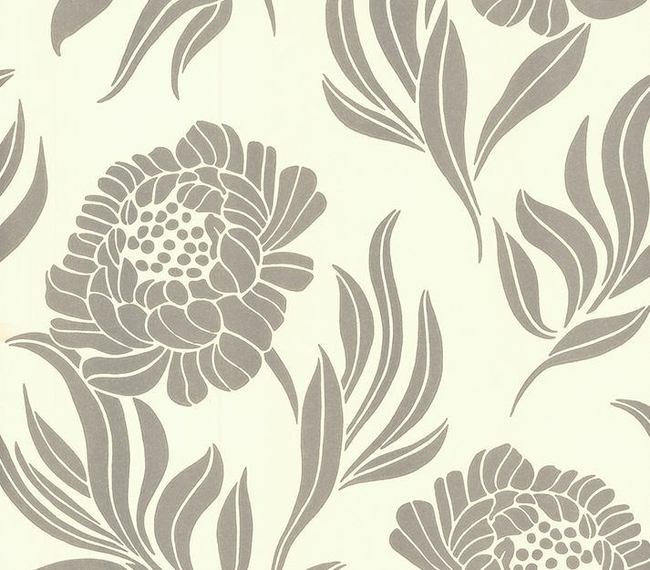 Chatsworth, Ivory Cream and Metallic Luxury Floral, 1838 Wallcoverings, 5.3mp / rola