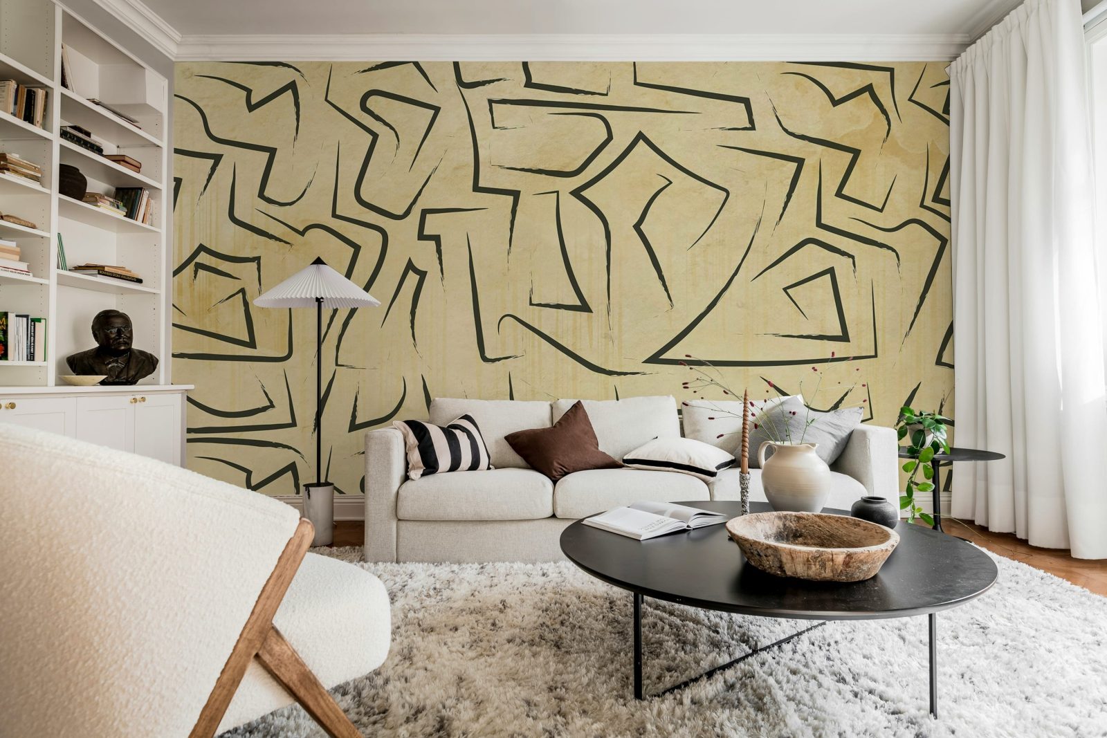 Artistic Lines, Beige, Rebel Walls 2