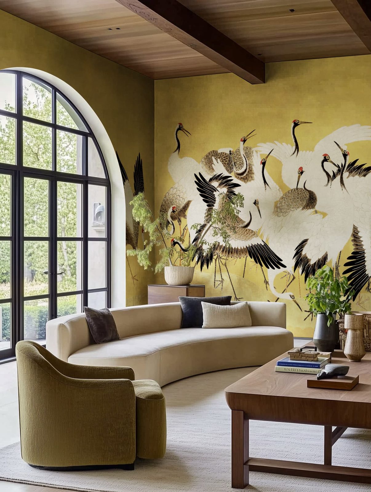 Dancing Cranes, Yellow, Rebel Walls 3