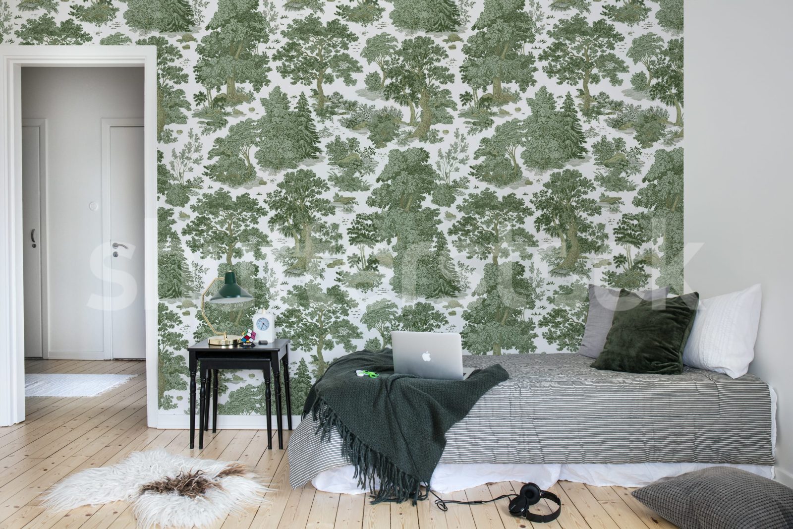 Woodland Toile, Green, Rebel Walls 3