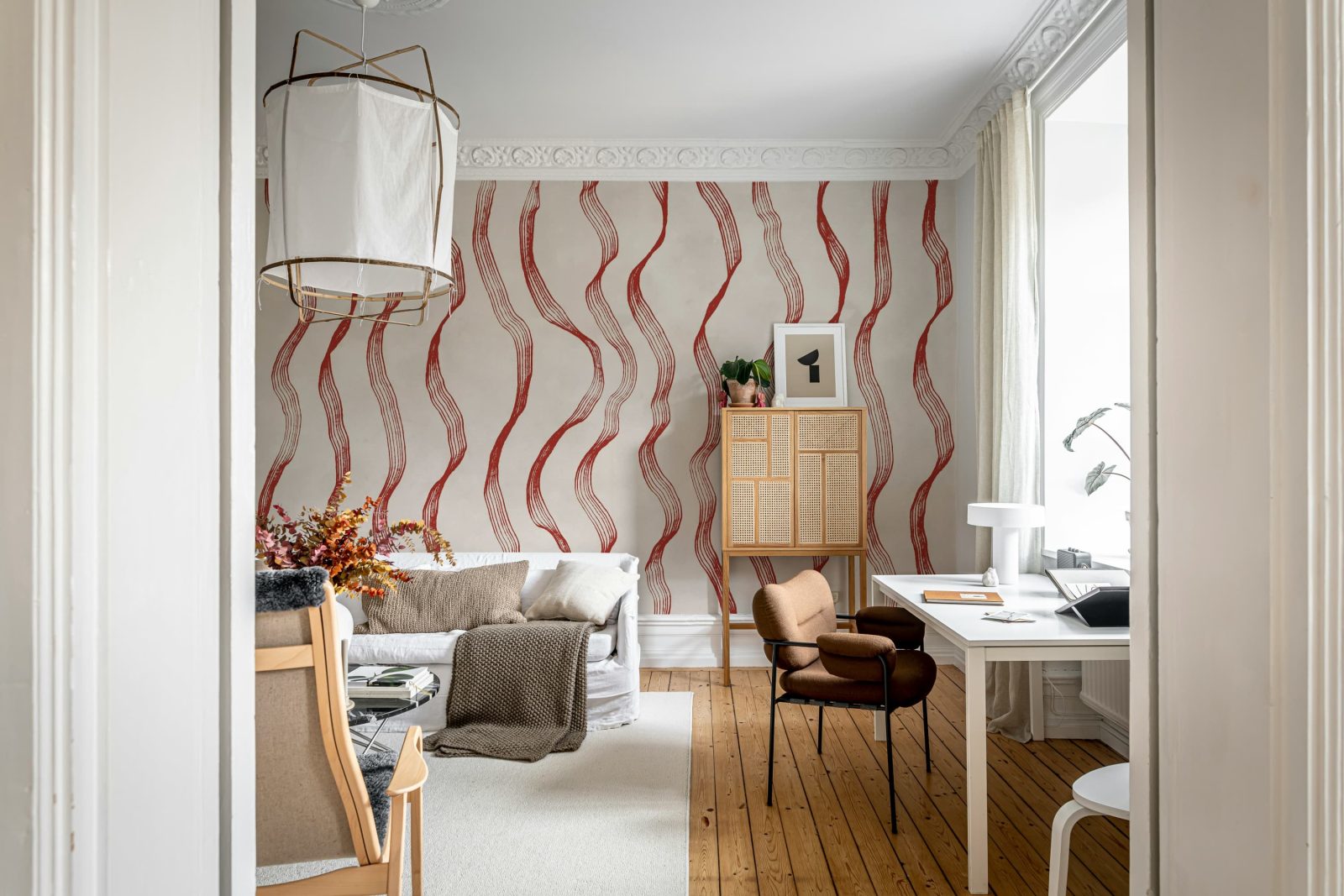 Ribbon Stripe, Red, Rebel Walls 2