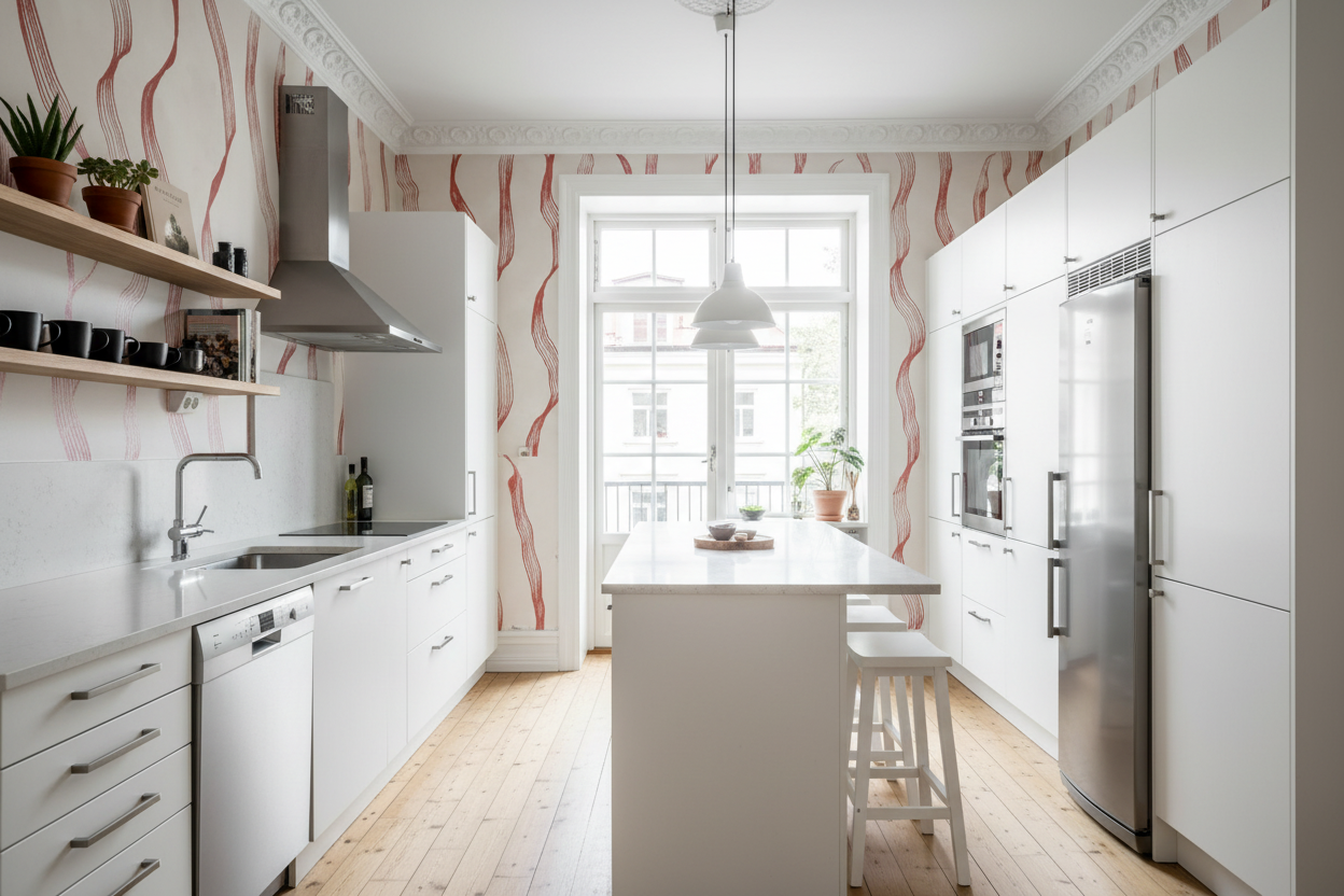 Ribbon Stripe, Red, Rebel Walls 4
