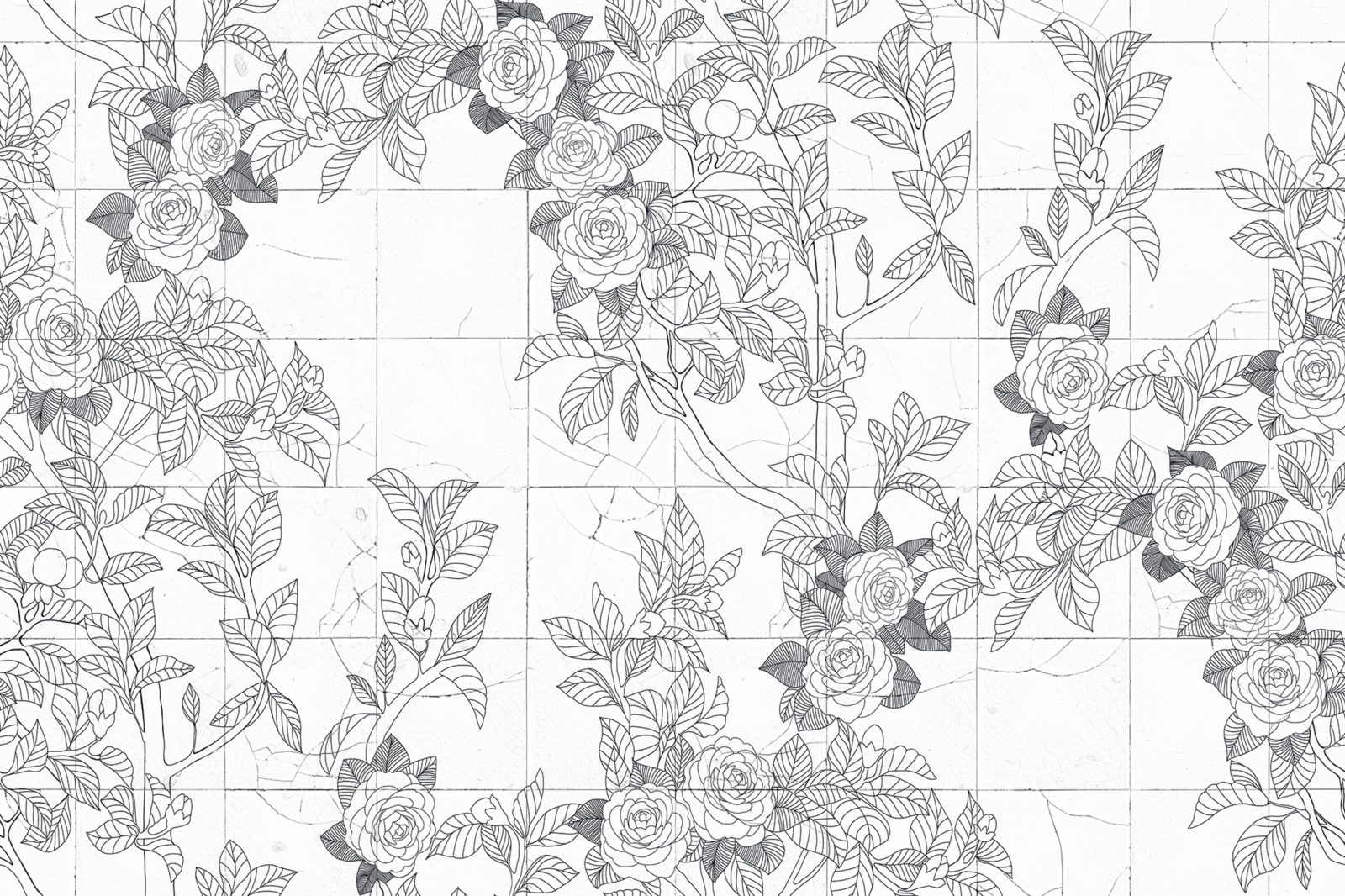 Rose Tiles, Graphite, Rebel Walls