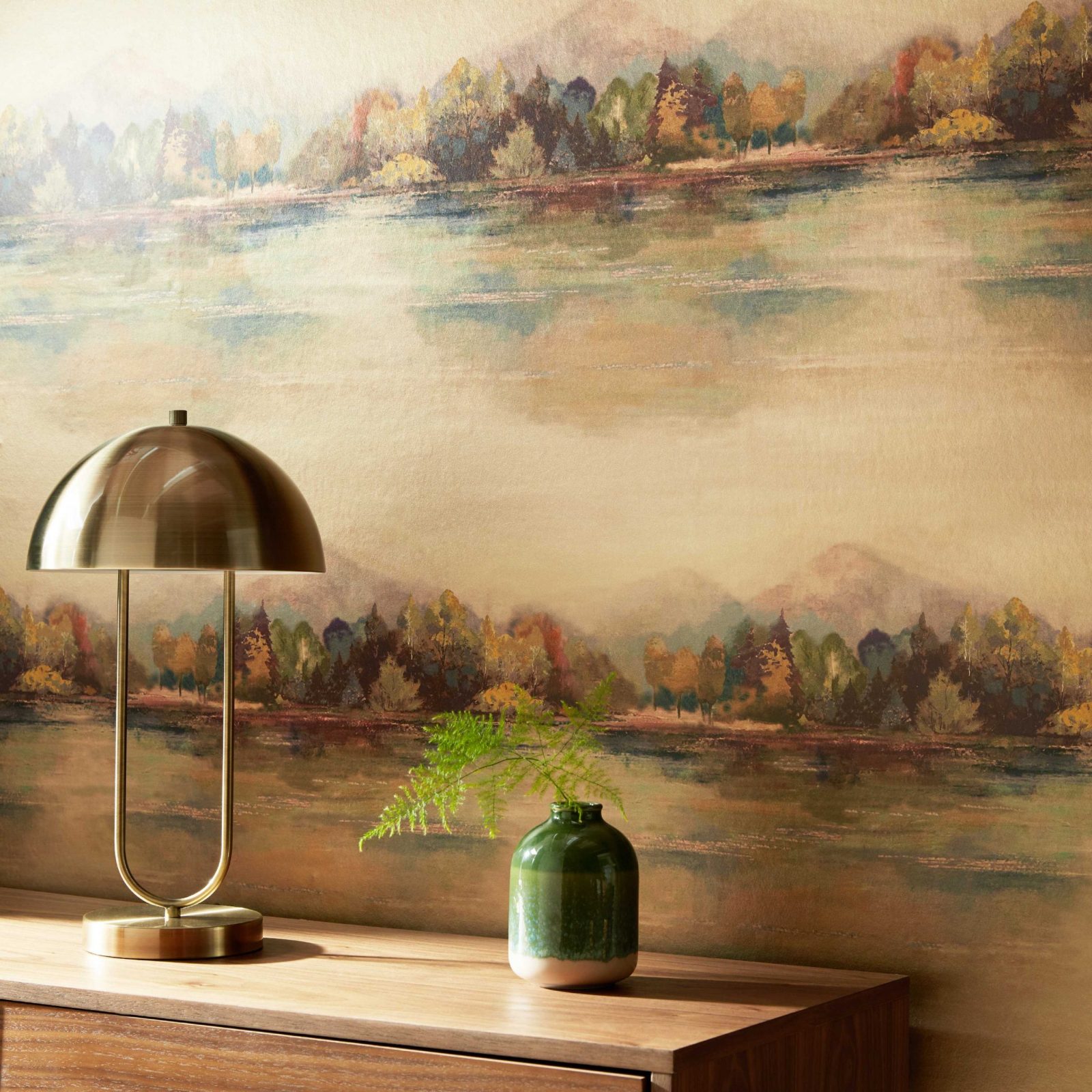 Lakeside, Autumn Gold Luxury Landscape, 1838 Wallcoverings, 5.3mp / rola 2