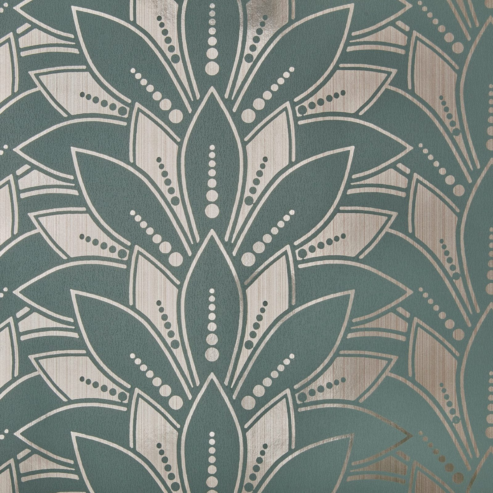 Astoria, Neo Mint Green and Gold Luxury Foil, 1838 Wallcoverings, 5.3mp / rola