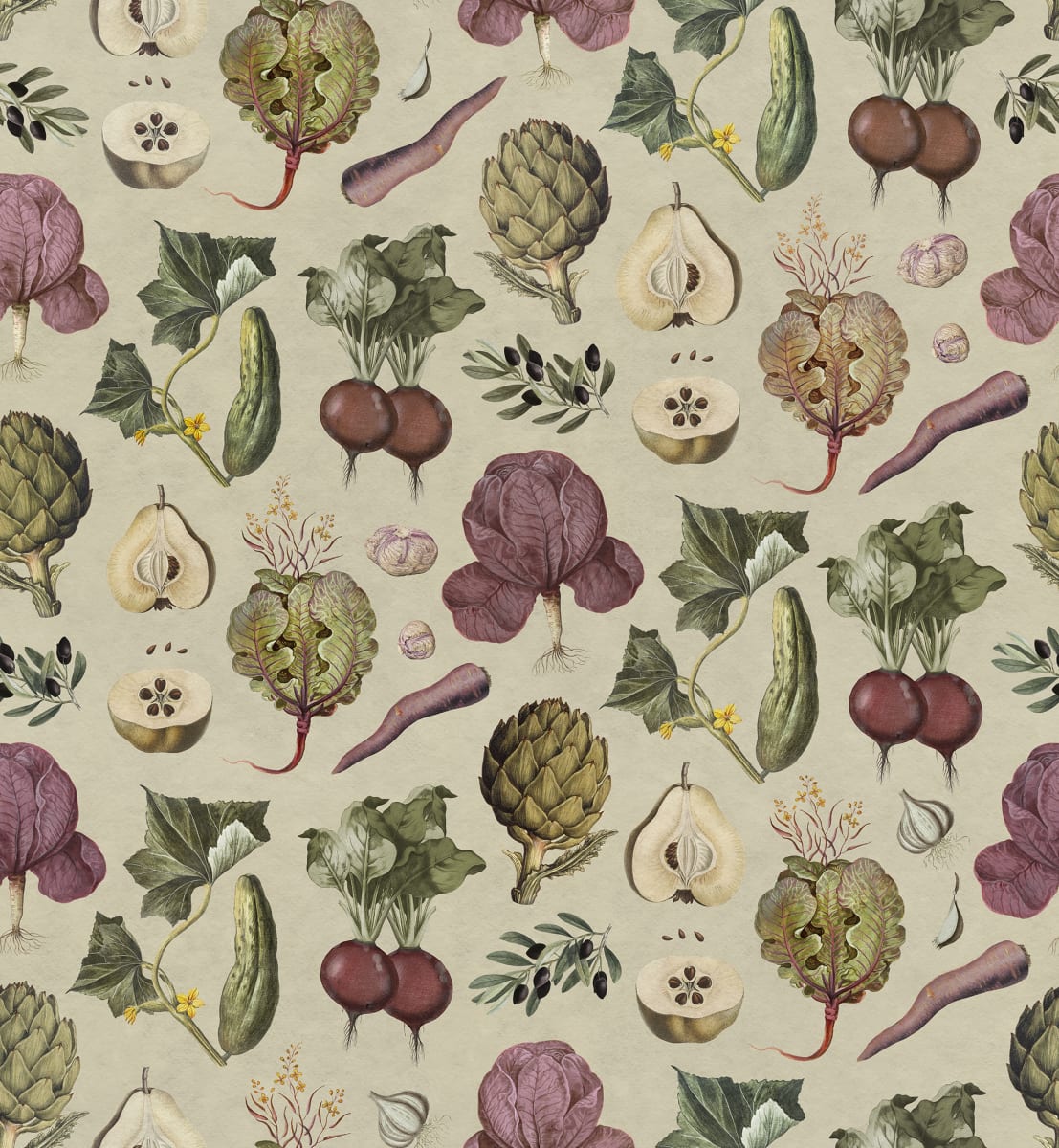 Vintage Greens, Beige, Rebel Walls
