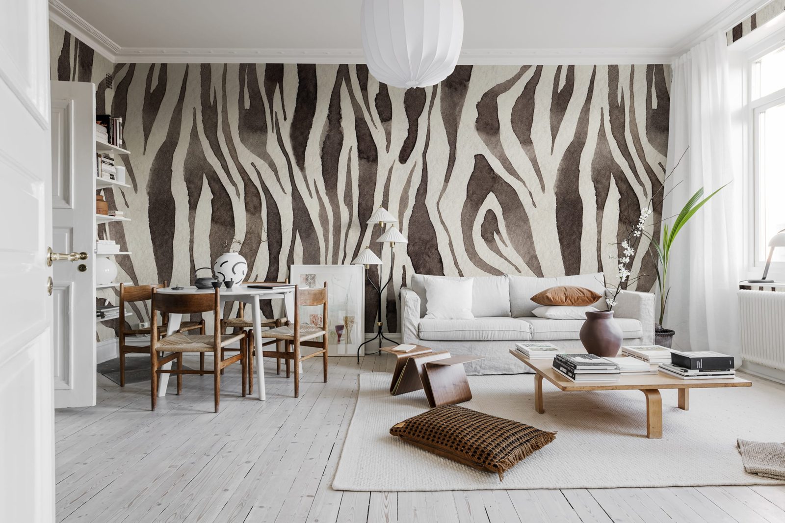 Zebra Stripes, Brown, Rebel Walls 2