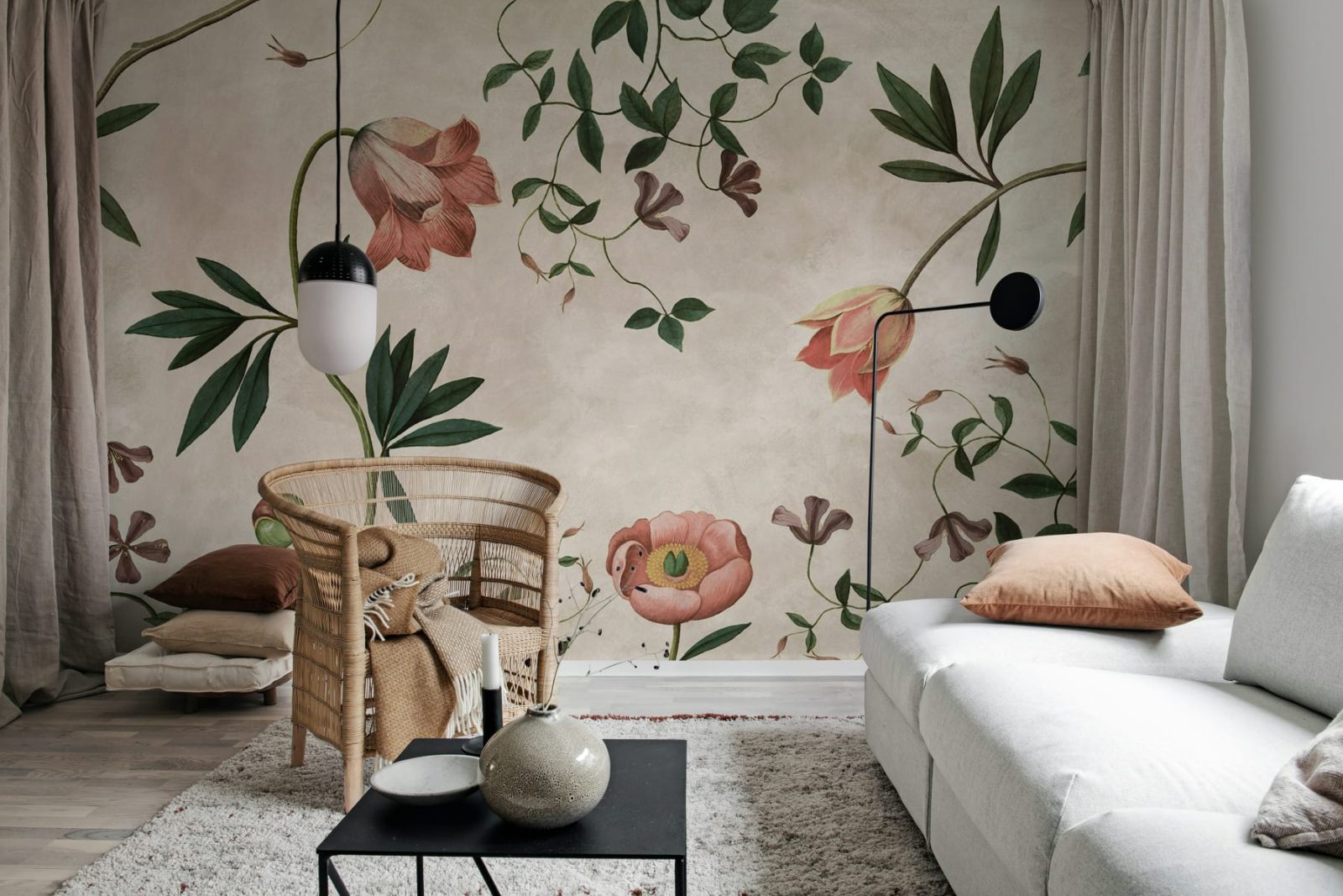 Romantic Garden, Pink, Rebel Walls 2