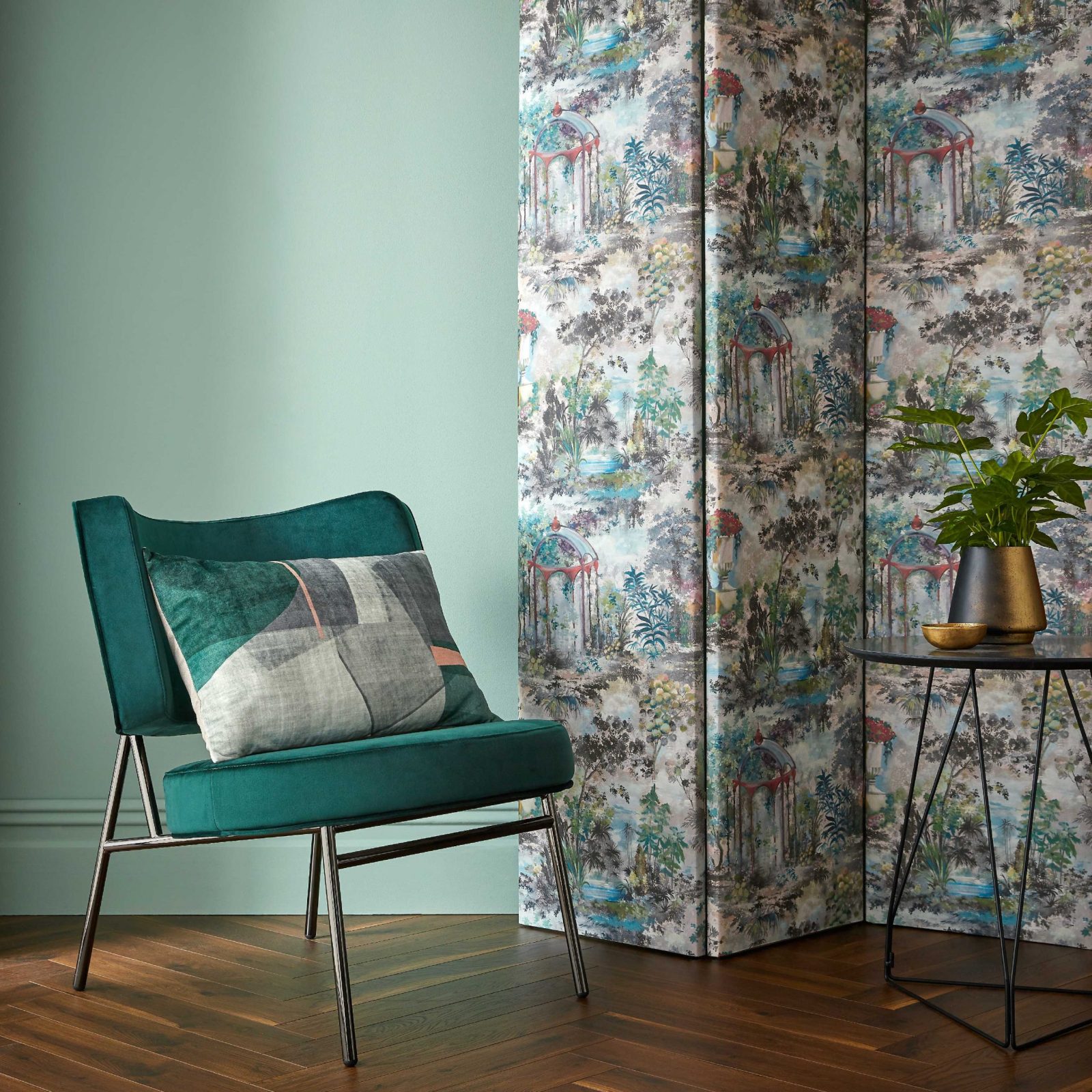 Pavilion, Fern Green Luxury Toile, 1838 Wallcoverings, 7mp / rola 2