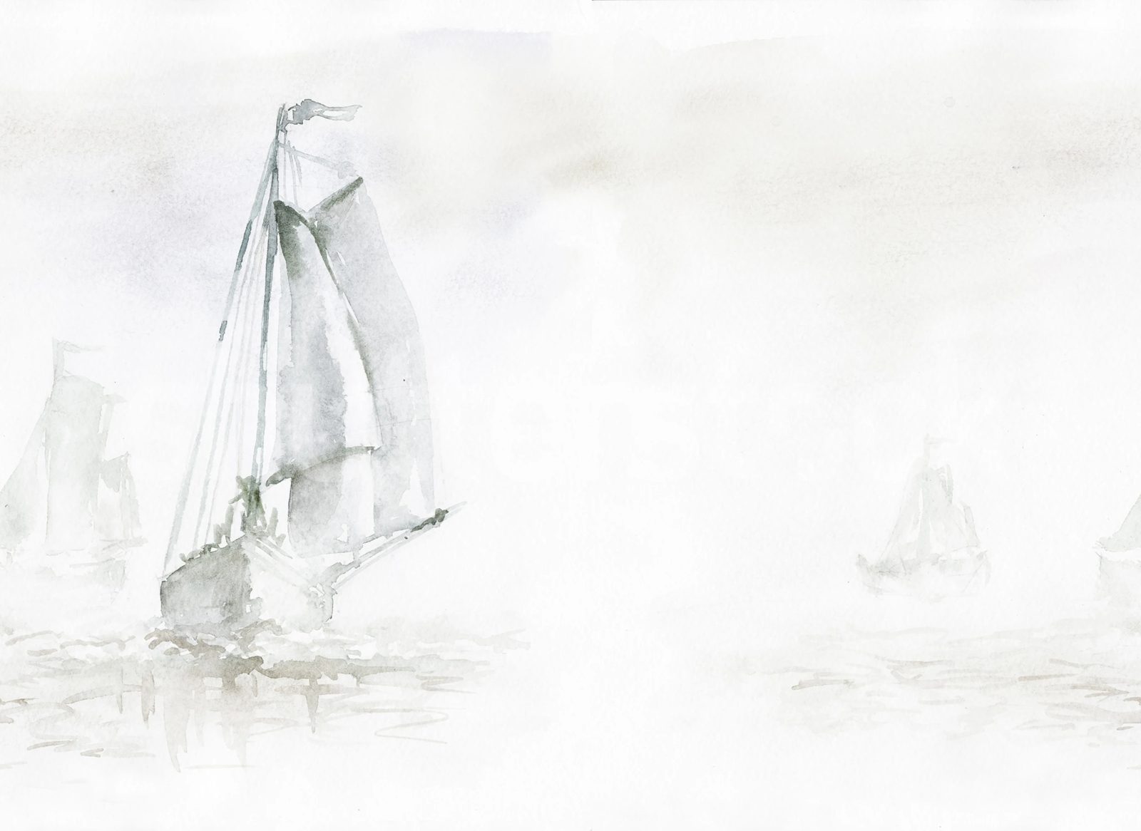 Sailing Boat, Gray, Rebel Walls