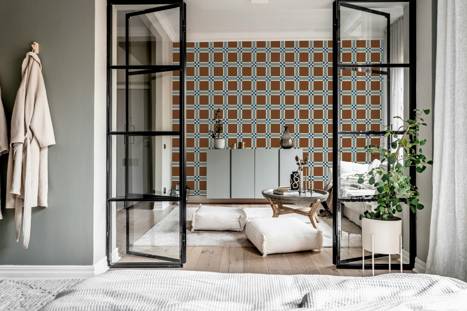 Bold Grid, Brown, Rebel Walls 3