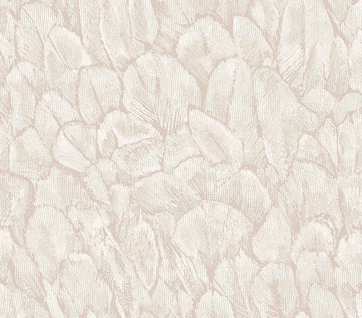 Tranquil, Pearl Cream Luxury Feather, 1838 Wallcoverings, 5.3mp / rola