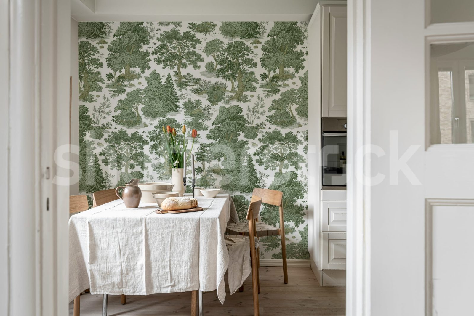 Woodland Toile, Green, Rebel Walls 2