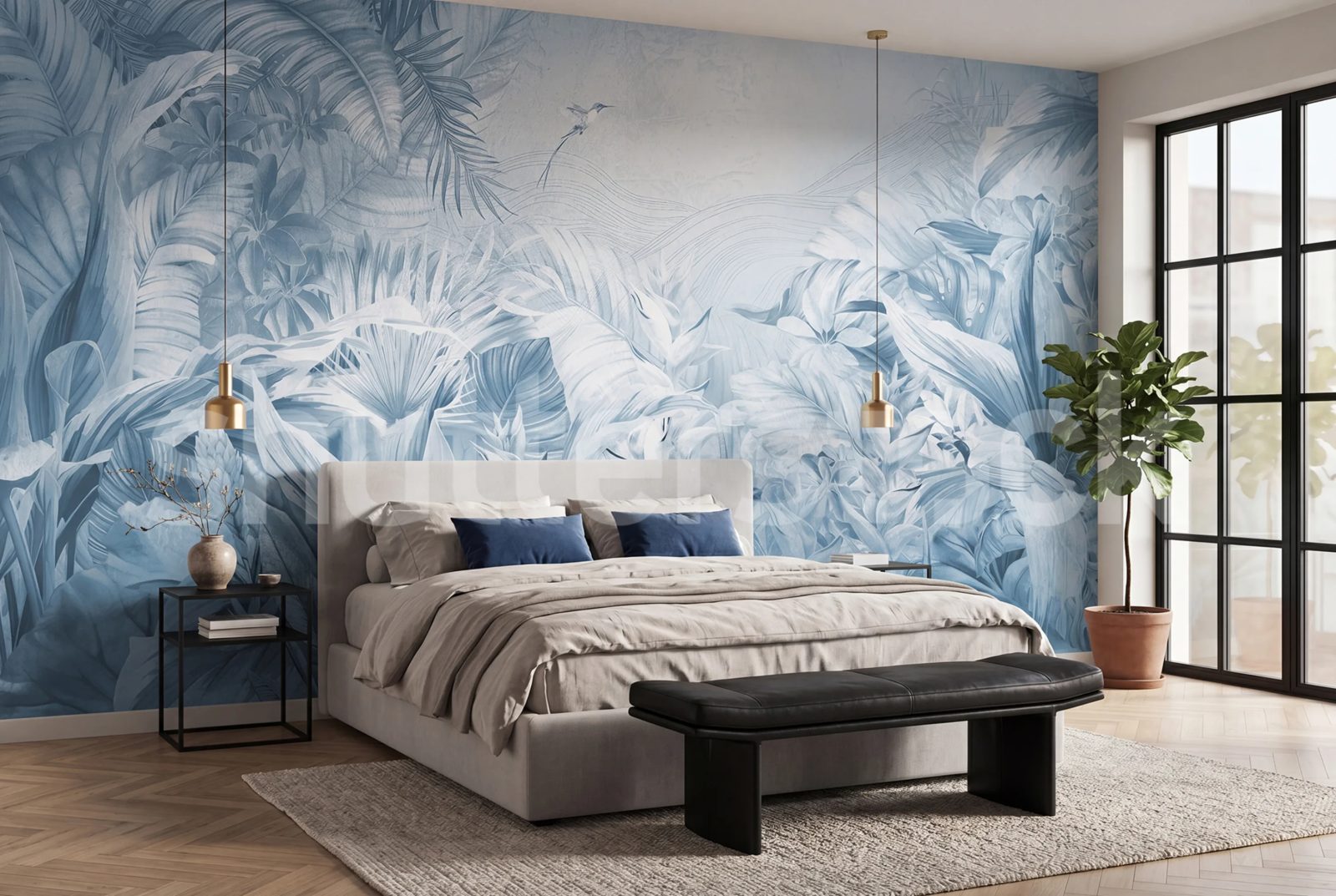 Jungle Plants, Blue, Rebel Walls 2
