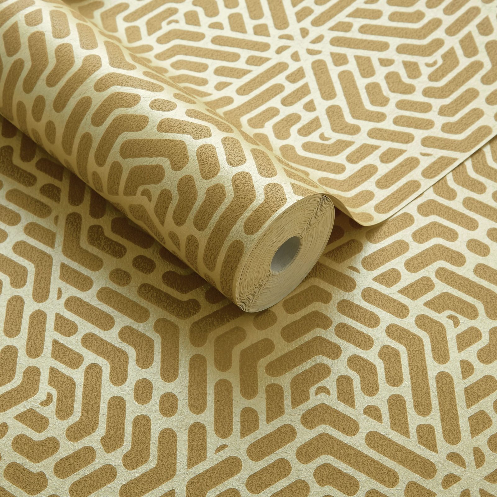Willow, Honey Yellow Luxury Geometric, 1838 Wallcoverings, 5.3mp / rola 3
