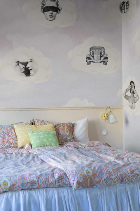 Retro Clouds, Pink, Rebel Walls 3