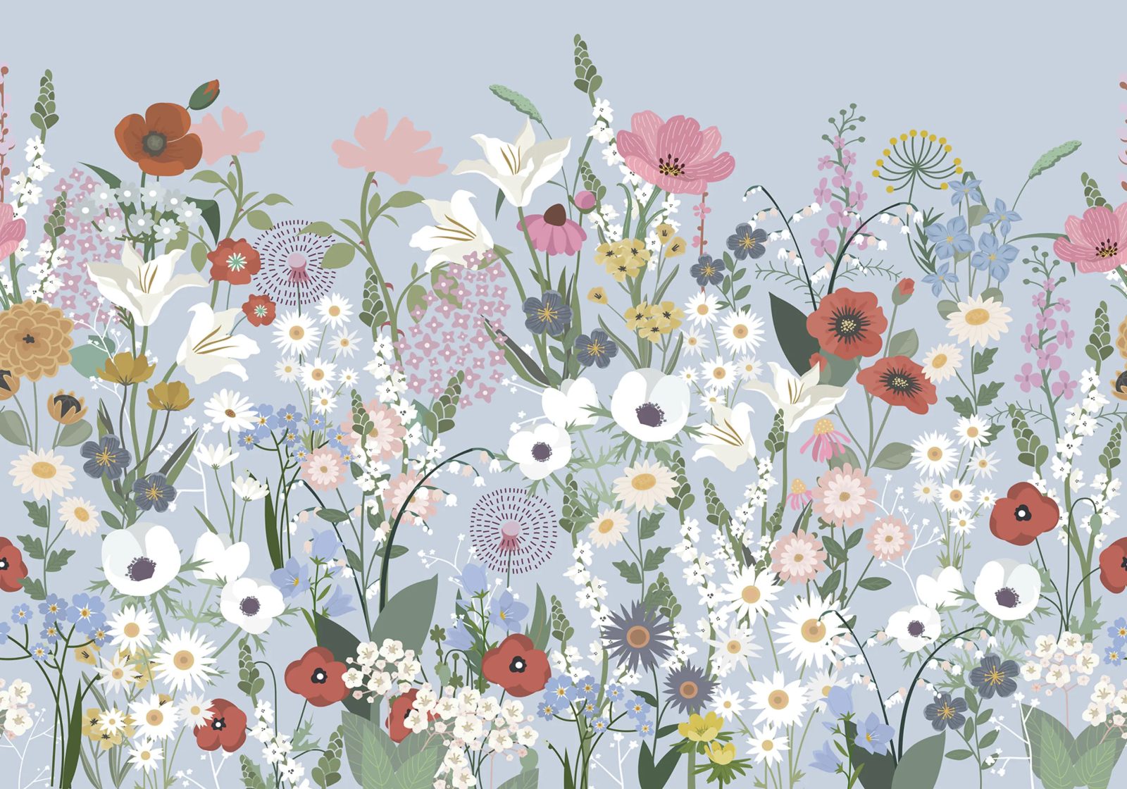 Playful Meadow, Blue, Rebel Walls