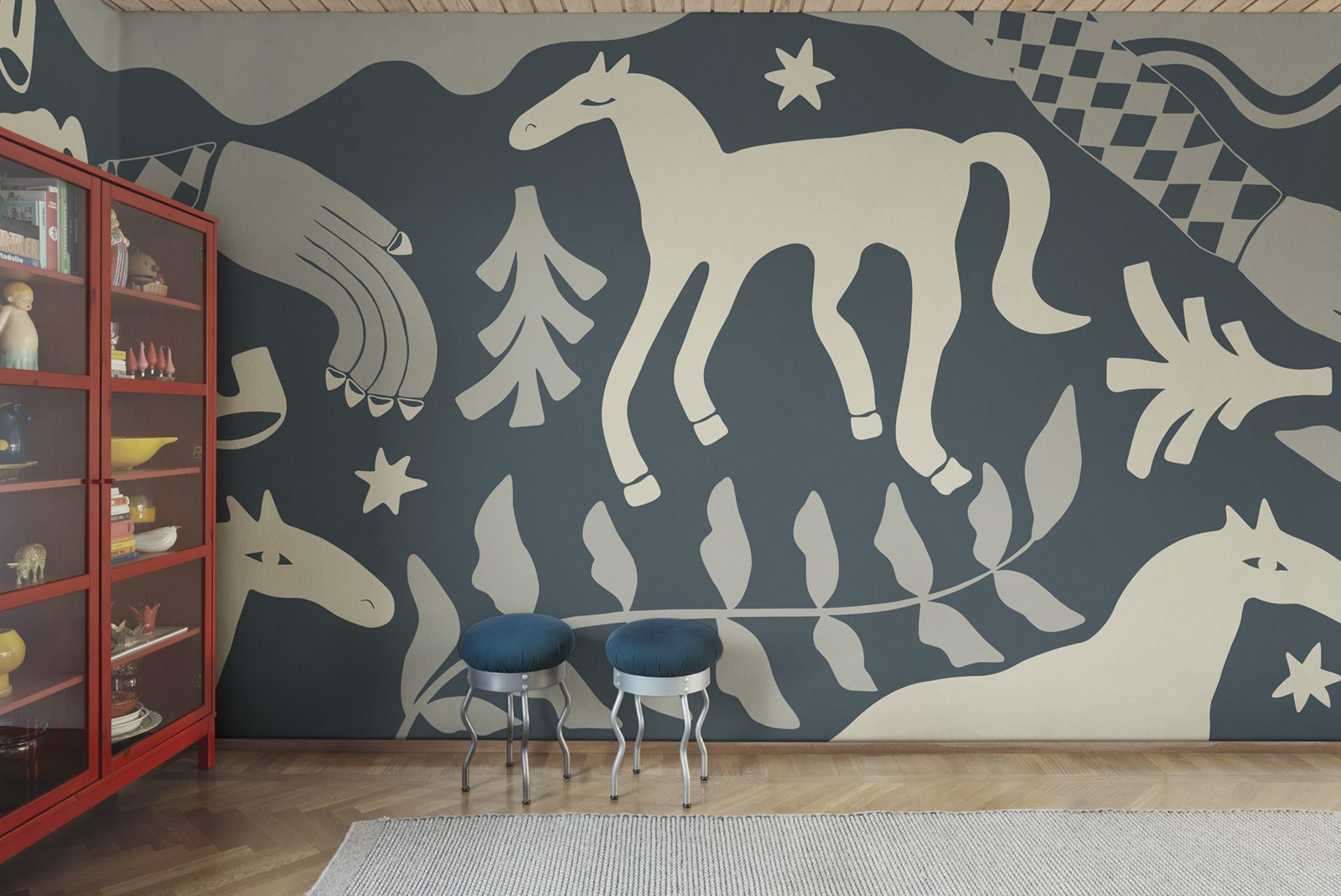 Emmas Horses, Blue, Rebel Walls 3