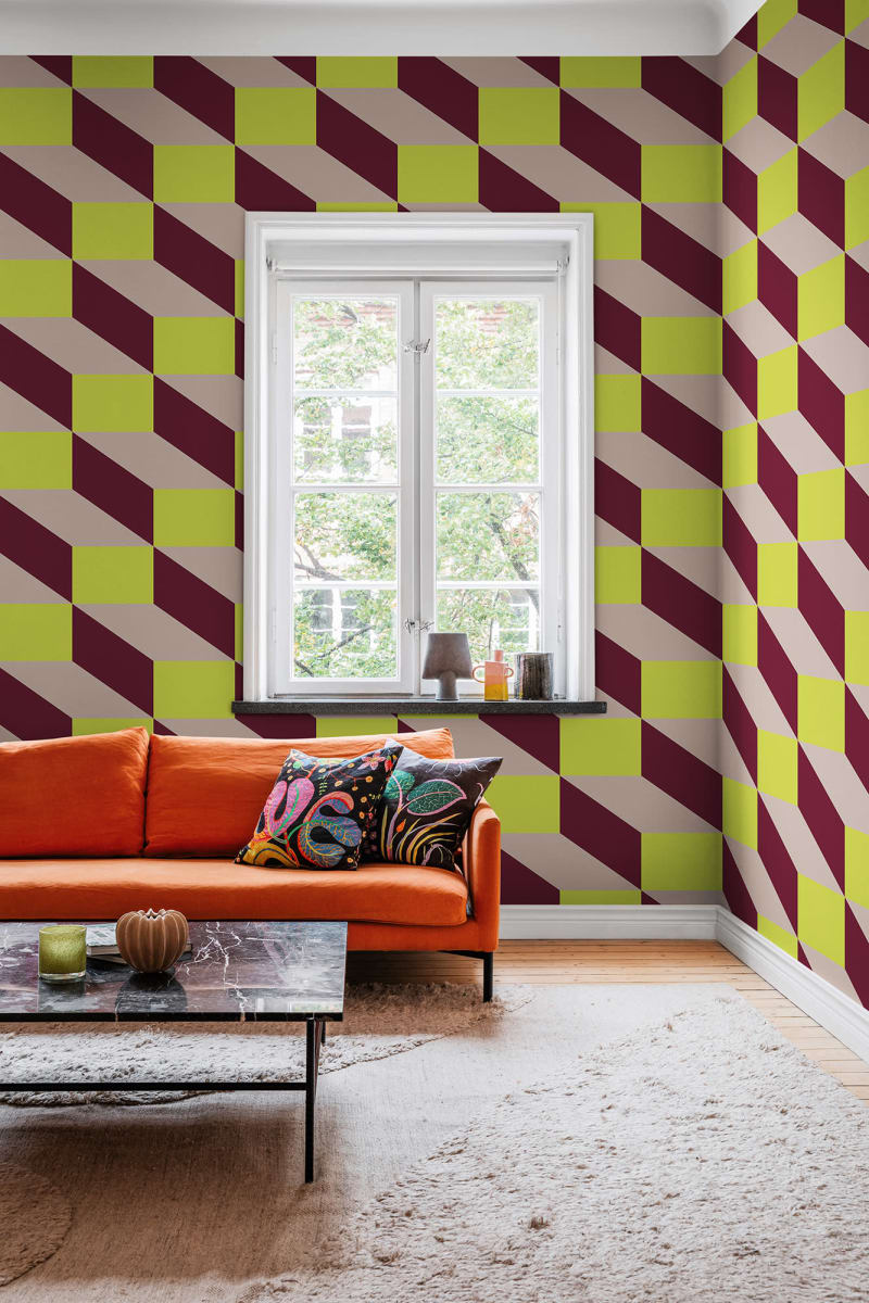 Filled Optic, Lime & Red, Rebel Walls 2
