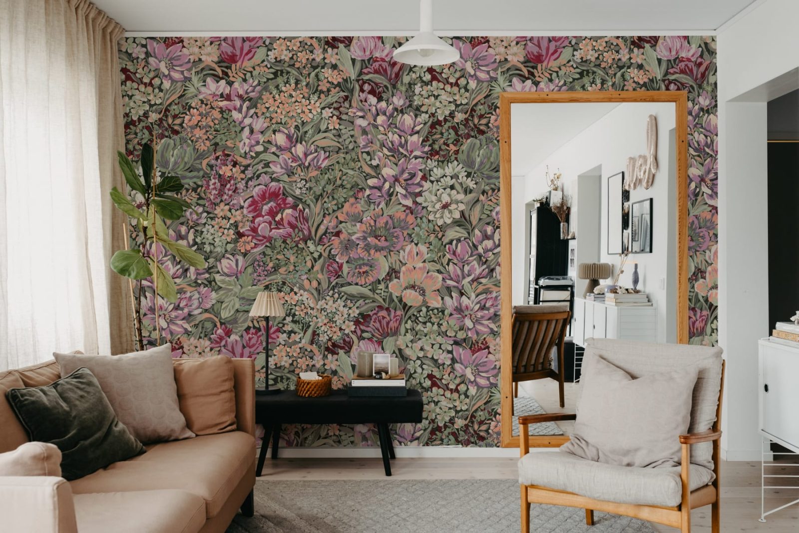 Floral Garden, Red, Rebel Walls 2