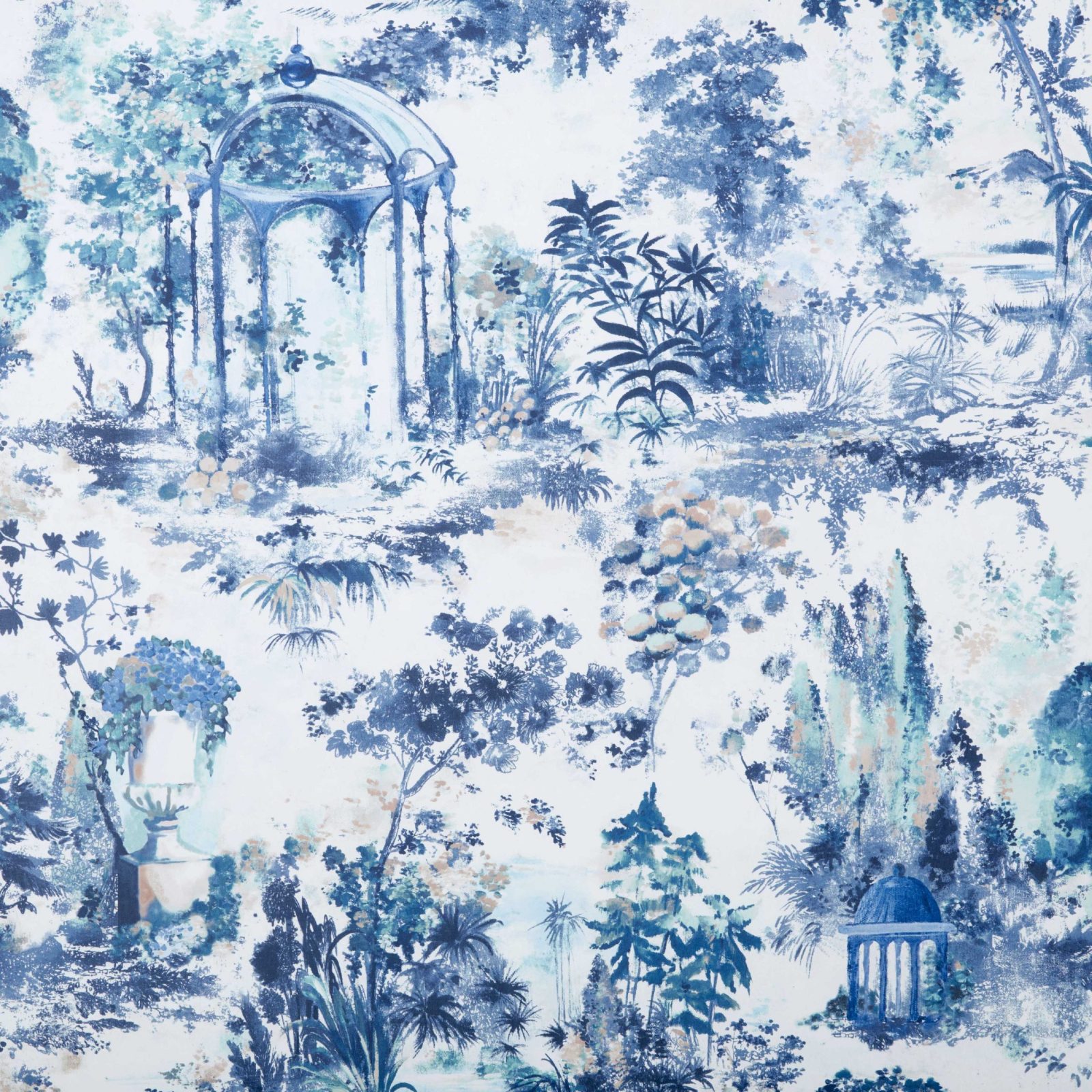 Pavilion, Lupin Blue Luxury Toile, 1838 Wallcoverings, 7mp / rola