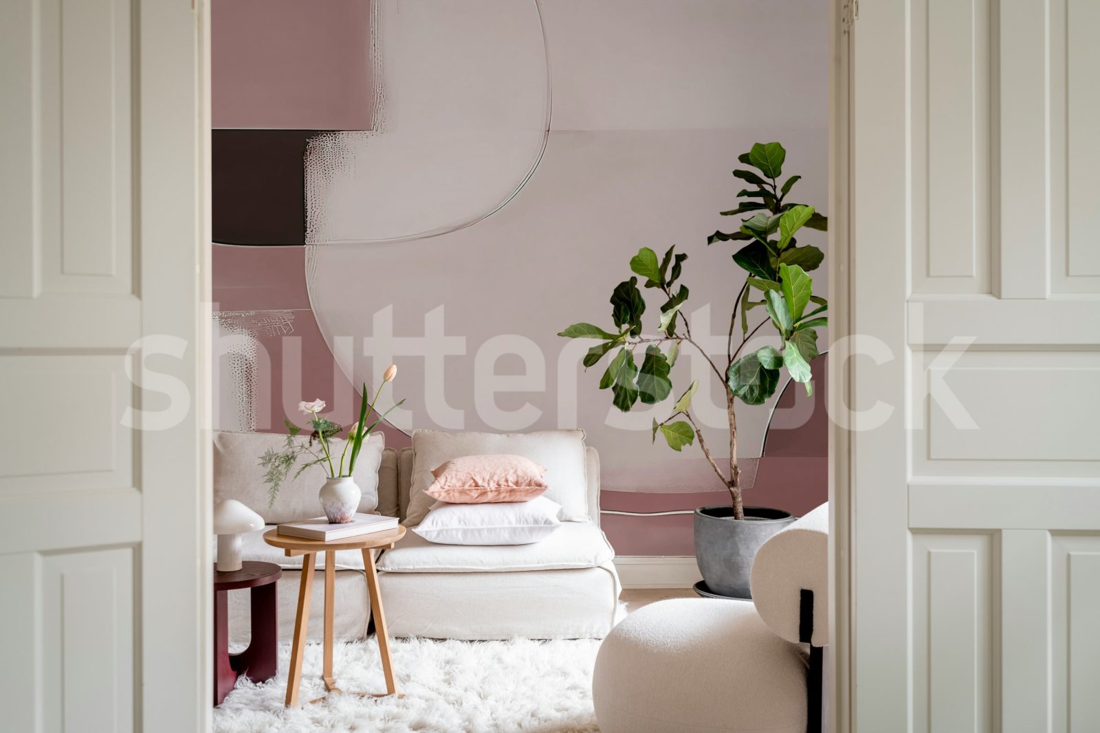 Abstract Shapes, Burgundy, Rebel Walls 2