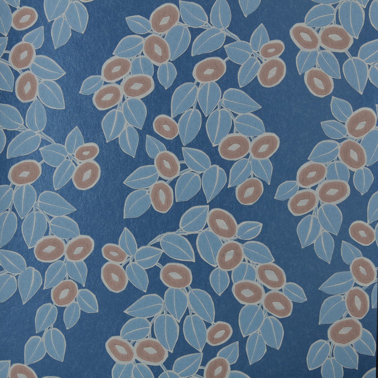 Rosetta, Midnight Blue Luxury Leaf, 1838 Wallcoverings, 5.3mp / rola