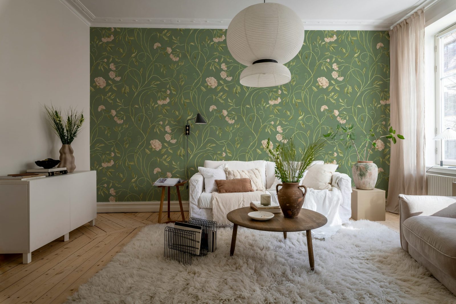 Peony Bloom, Green, Rebel Walls 3
