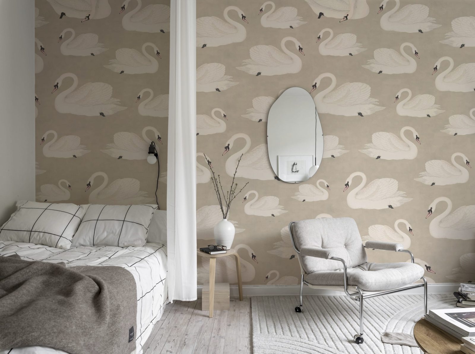 Whooper Swan, Beige, Rebel Walls 3