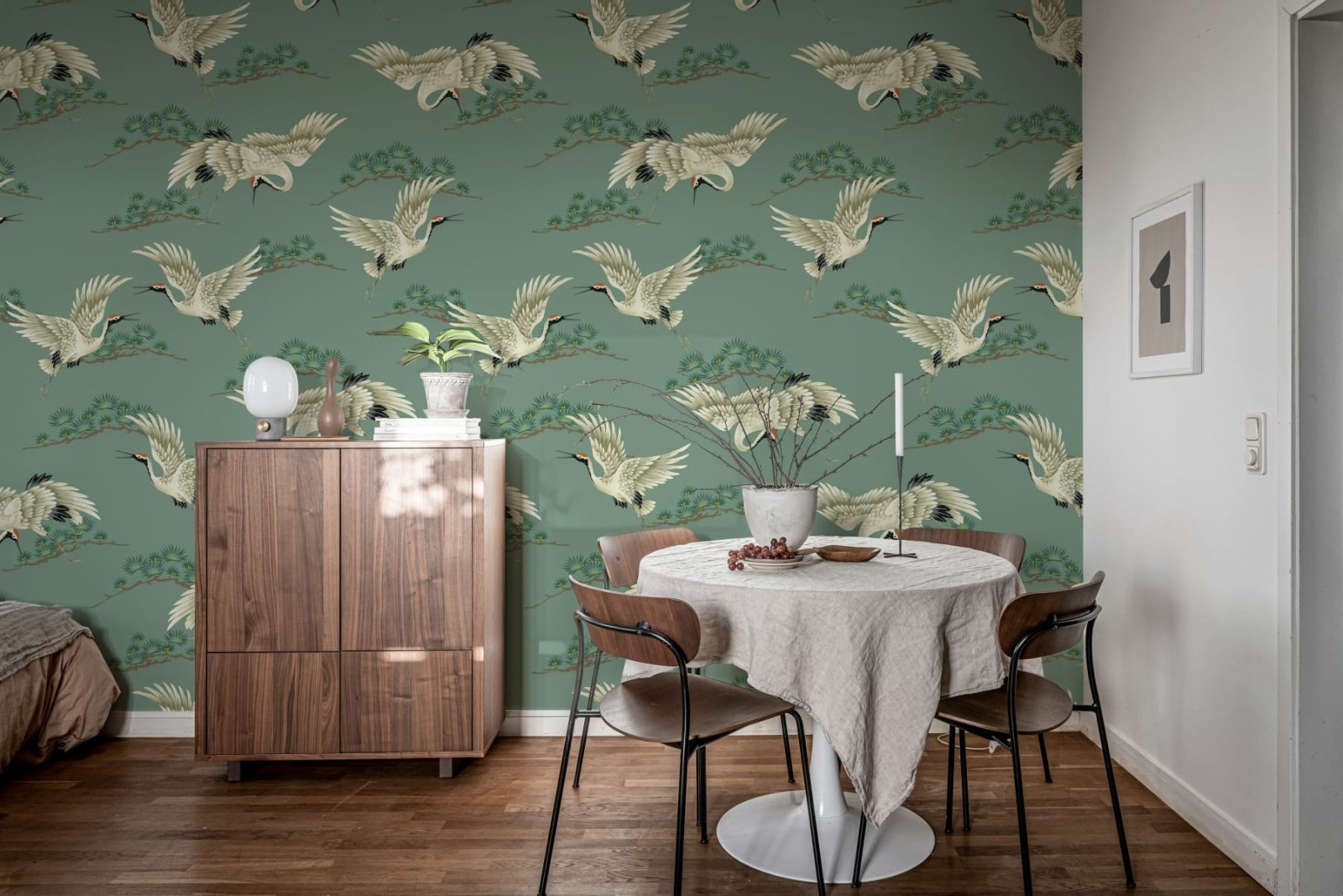 Flying Cranes, Green, Rebel Walls 2