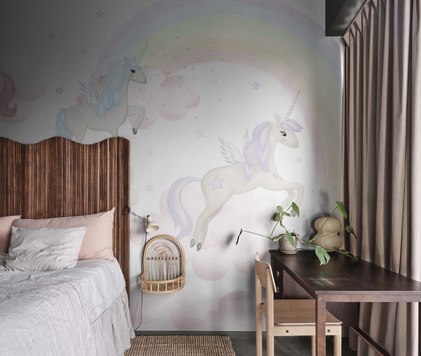 Unicorn Sky, Pink, Rebel Walls 3