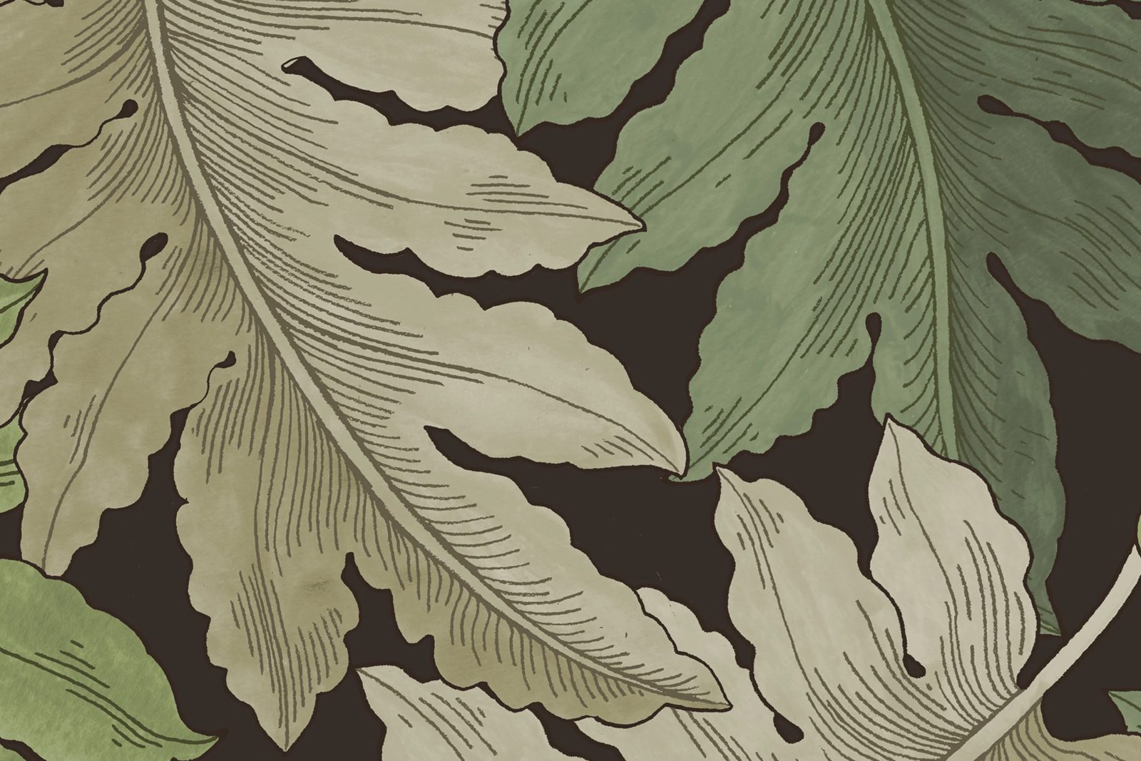 Swirling Fern, Green, Rebel Walls 4