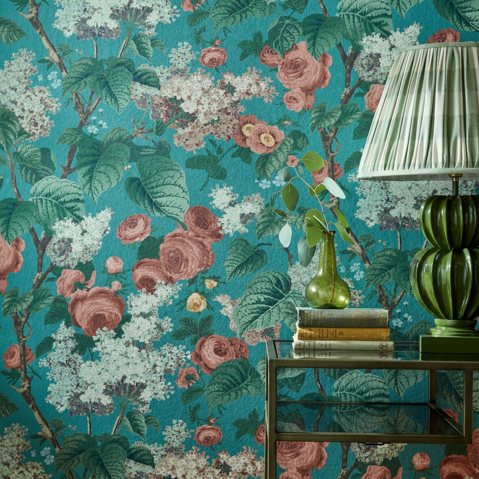 Floribunda, Teal, 1838 Wallcoverings, 7mp / rola 2