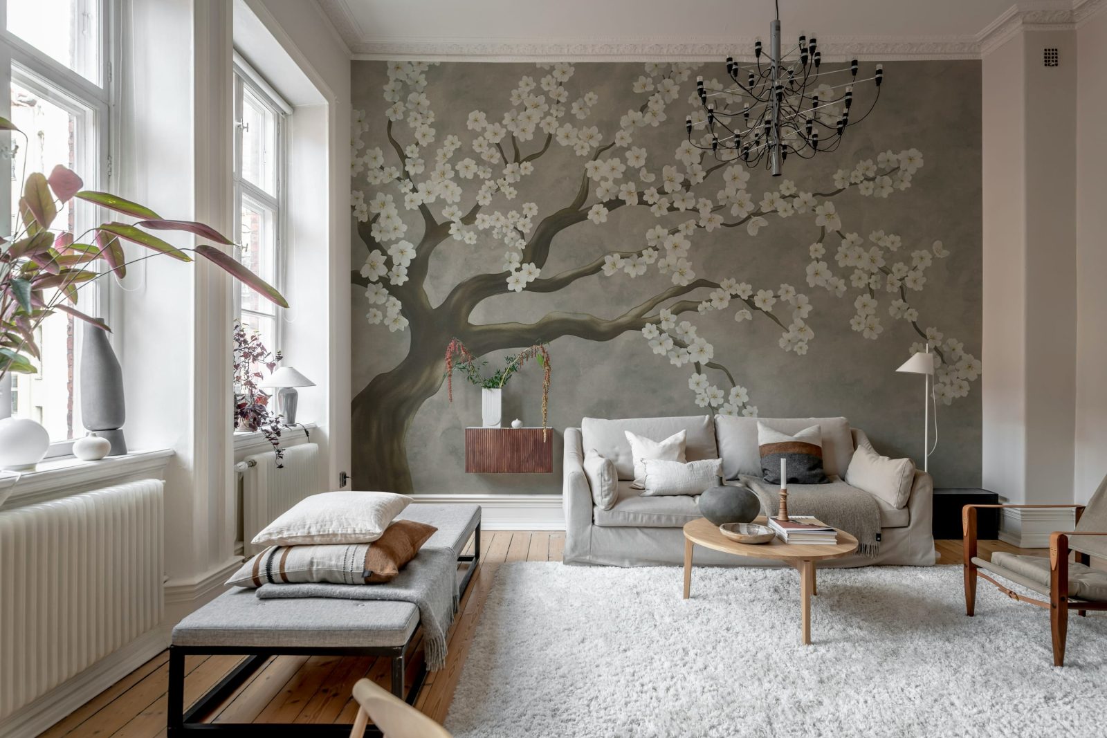 Calm Blossom, White, Rebel Walls 3