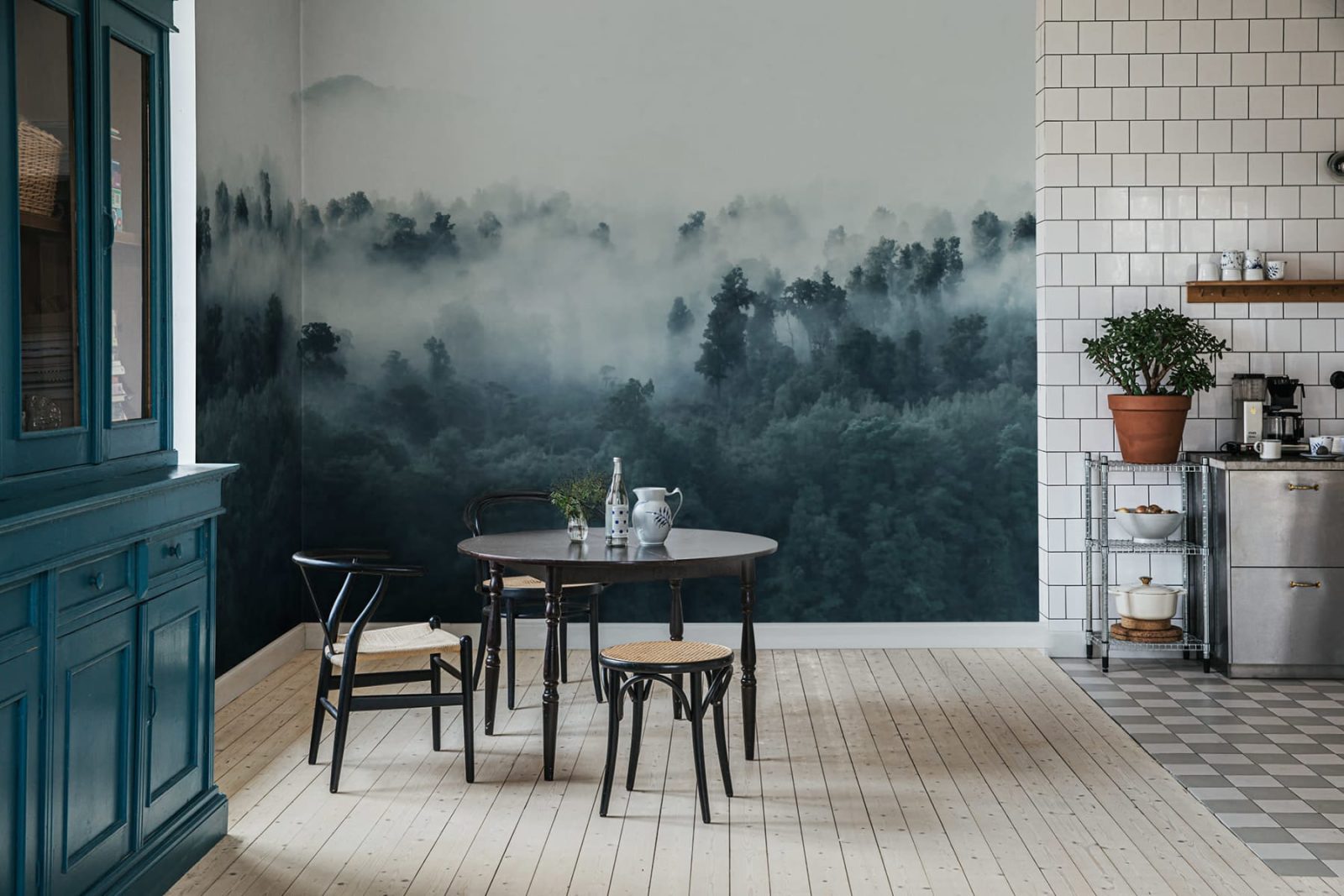 Misty Woodland, Blue, Rebel Walls 3