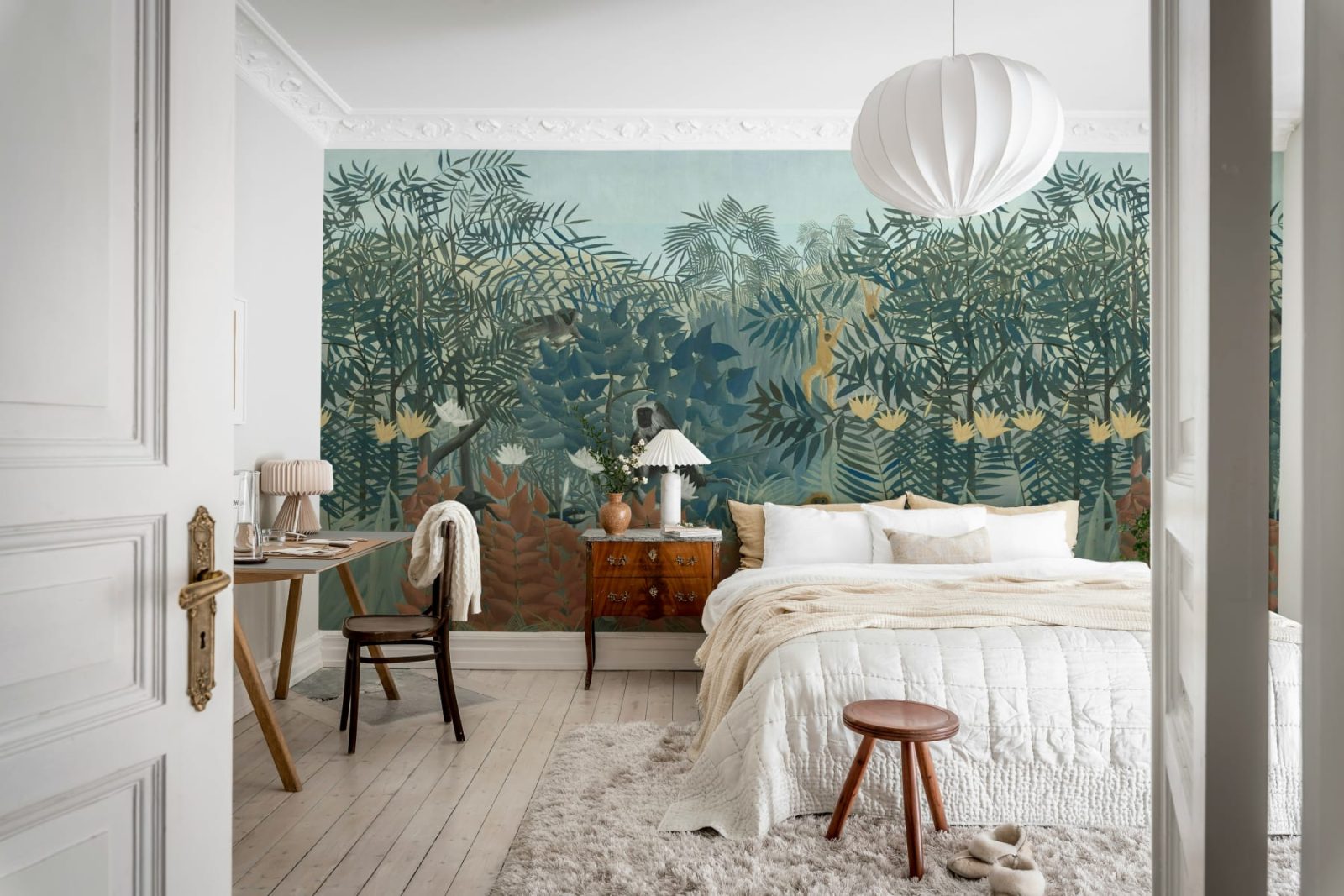 Tropical Forest With Monkeys, Blue, Rebel Walls 2