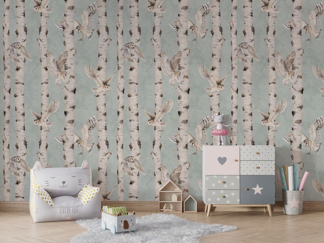 Birch and Owls - Blue, Kikki Belle 3