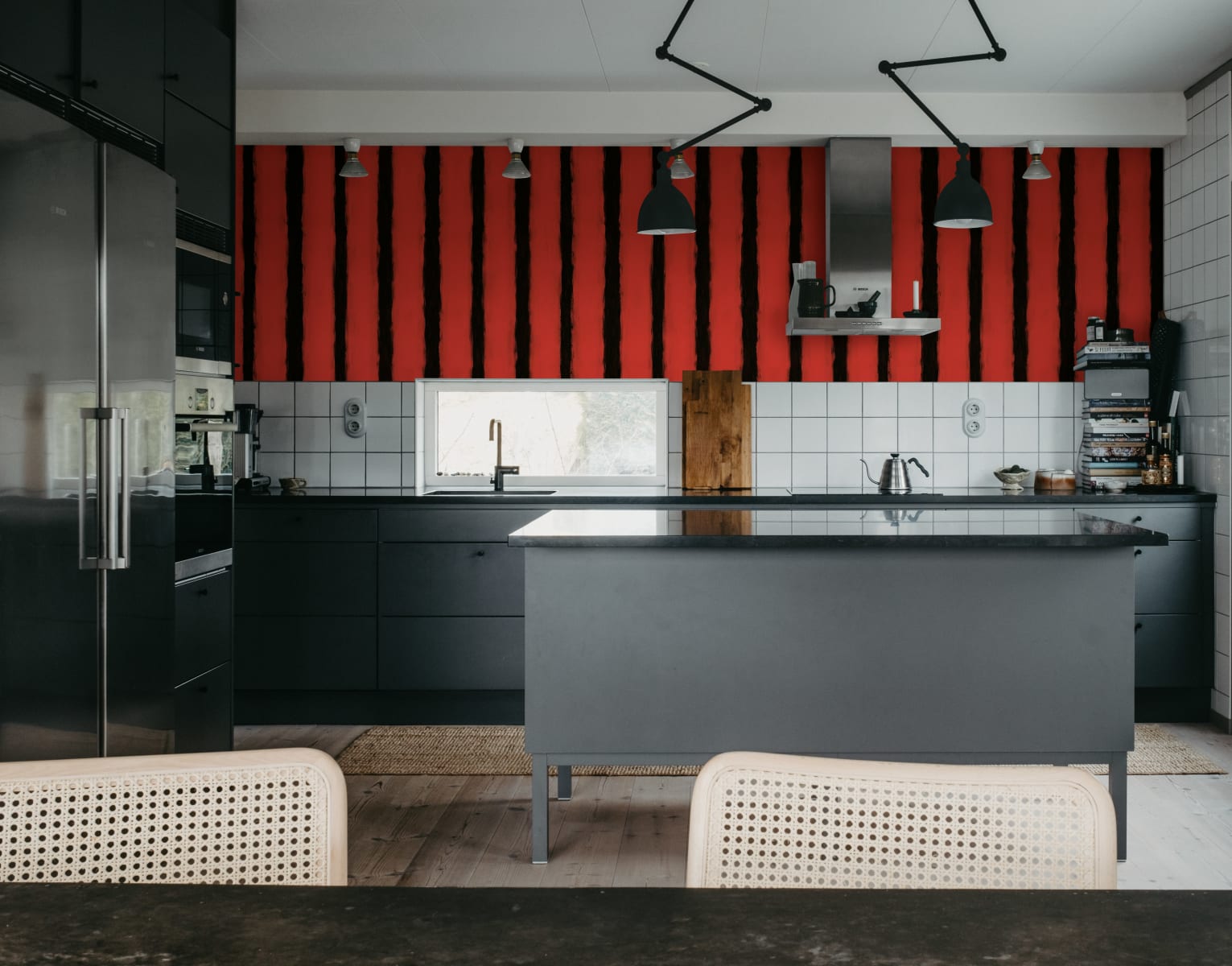 Painted Stripes, Red, Rebel Walls 3