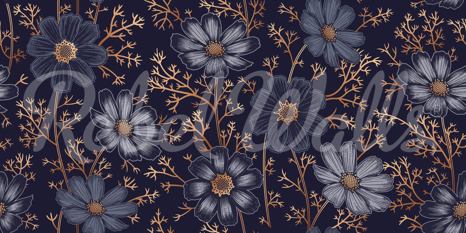 Grand Flowers, Gold, Rebel Walls