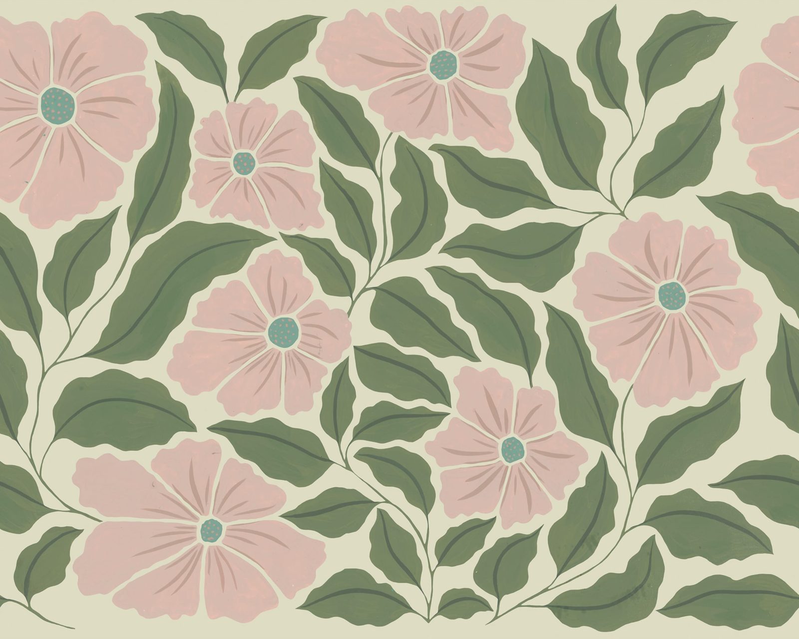 Bold Abstract Flower, Pink, Rebel Walls
