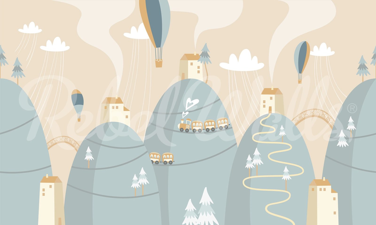 Mountain Village, Pastel, Rebel Walls
