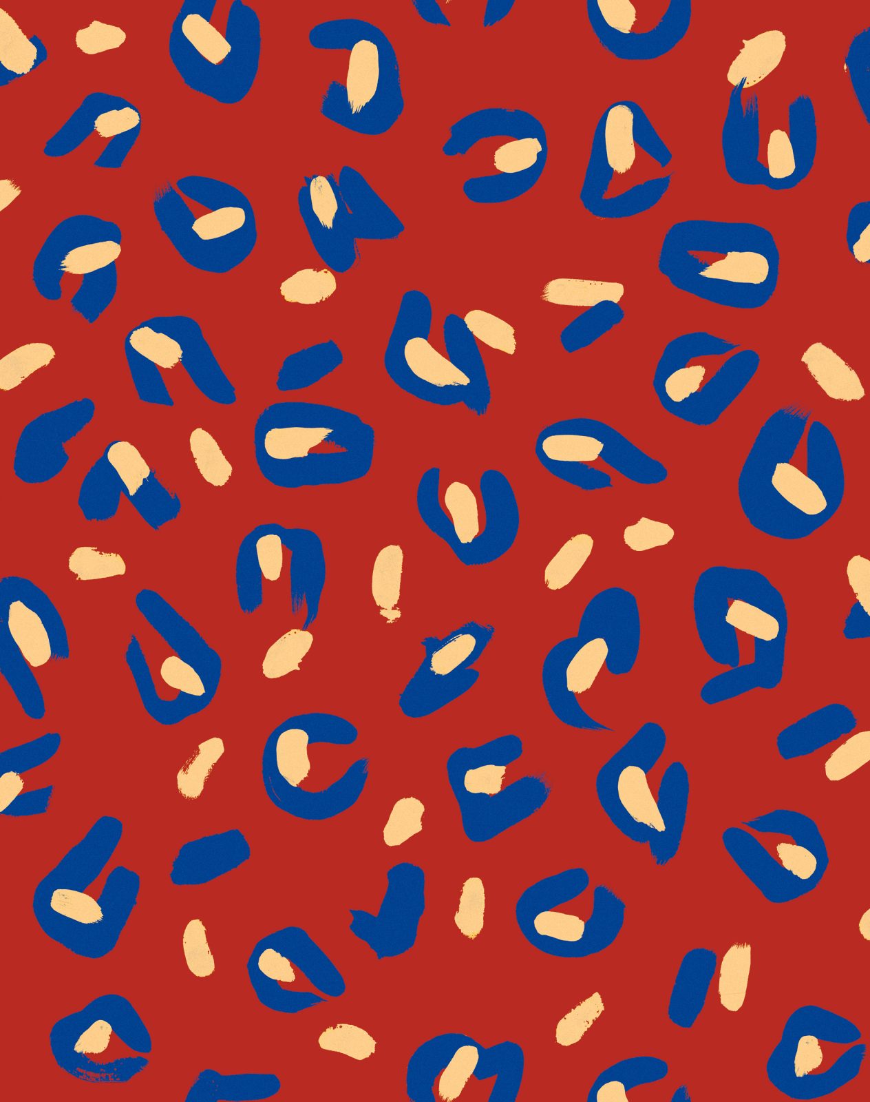 Funky Leopard, Red, TresTintas 5mp / rola
