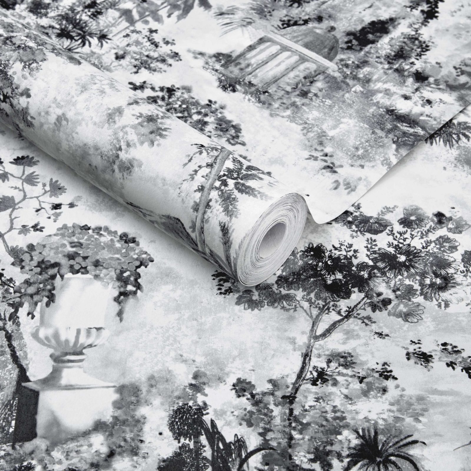 Pavilion, Stone Grey Luxury Toile, 1838 Wallcoverings, 7mp / rola 3