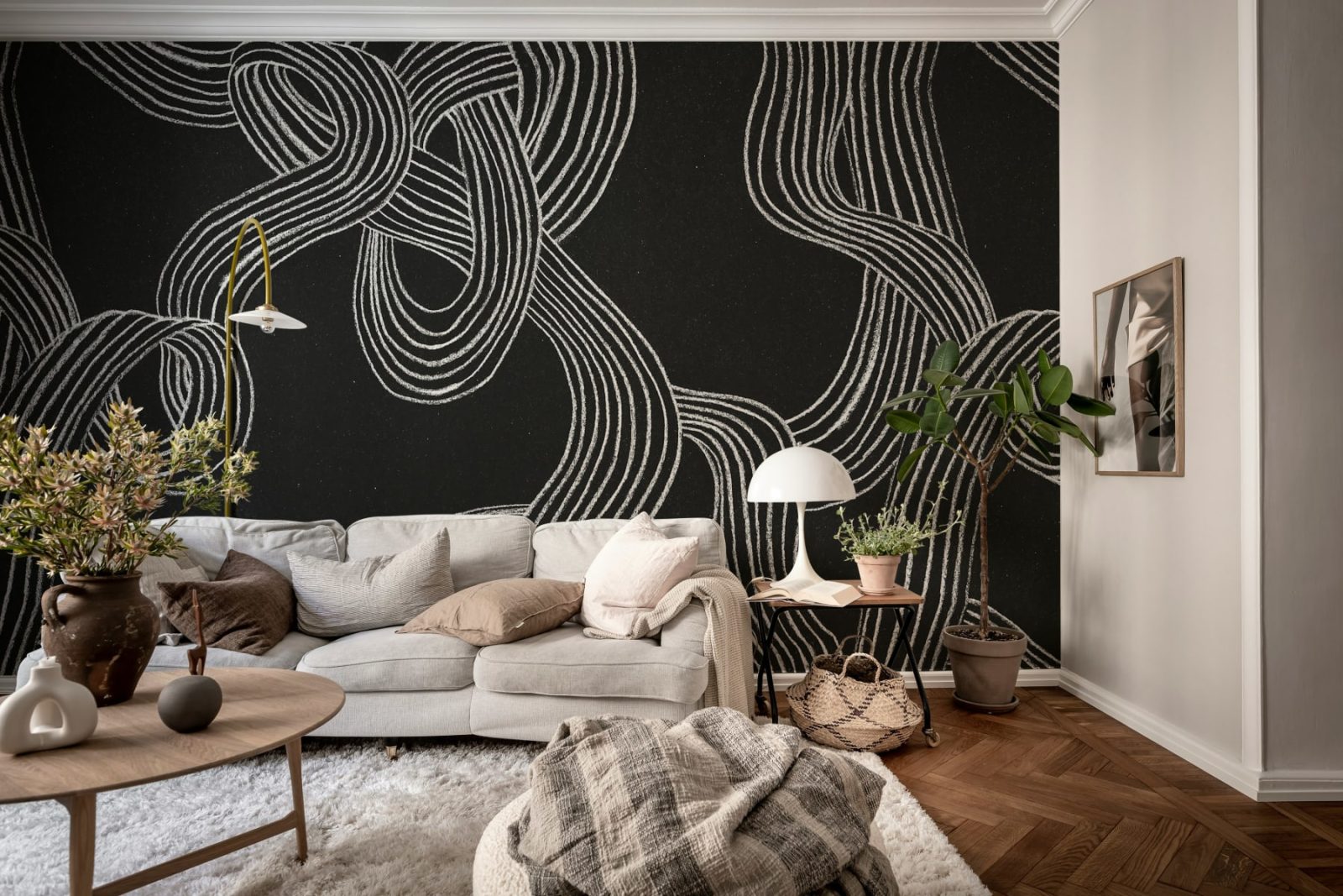Stripes Repeatable, Black, Rebel Walls 2
