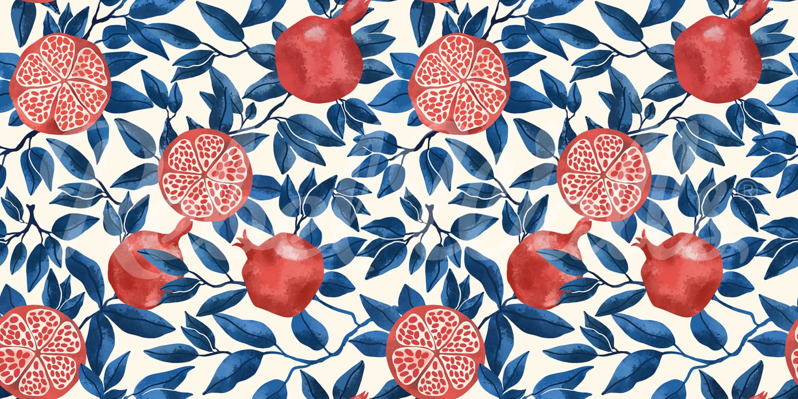 Pomegranate, Blue, Rebel Walls