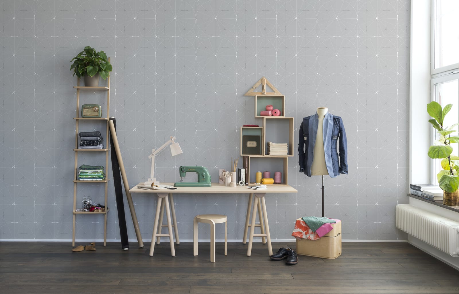 Perfect Fit, Soft Grey, repetitiv, Rebel Walls 2