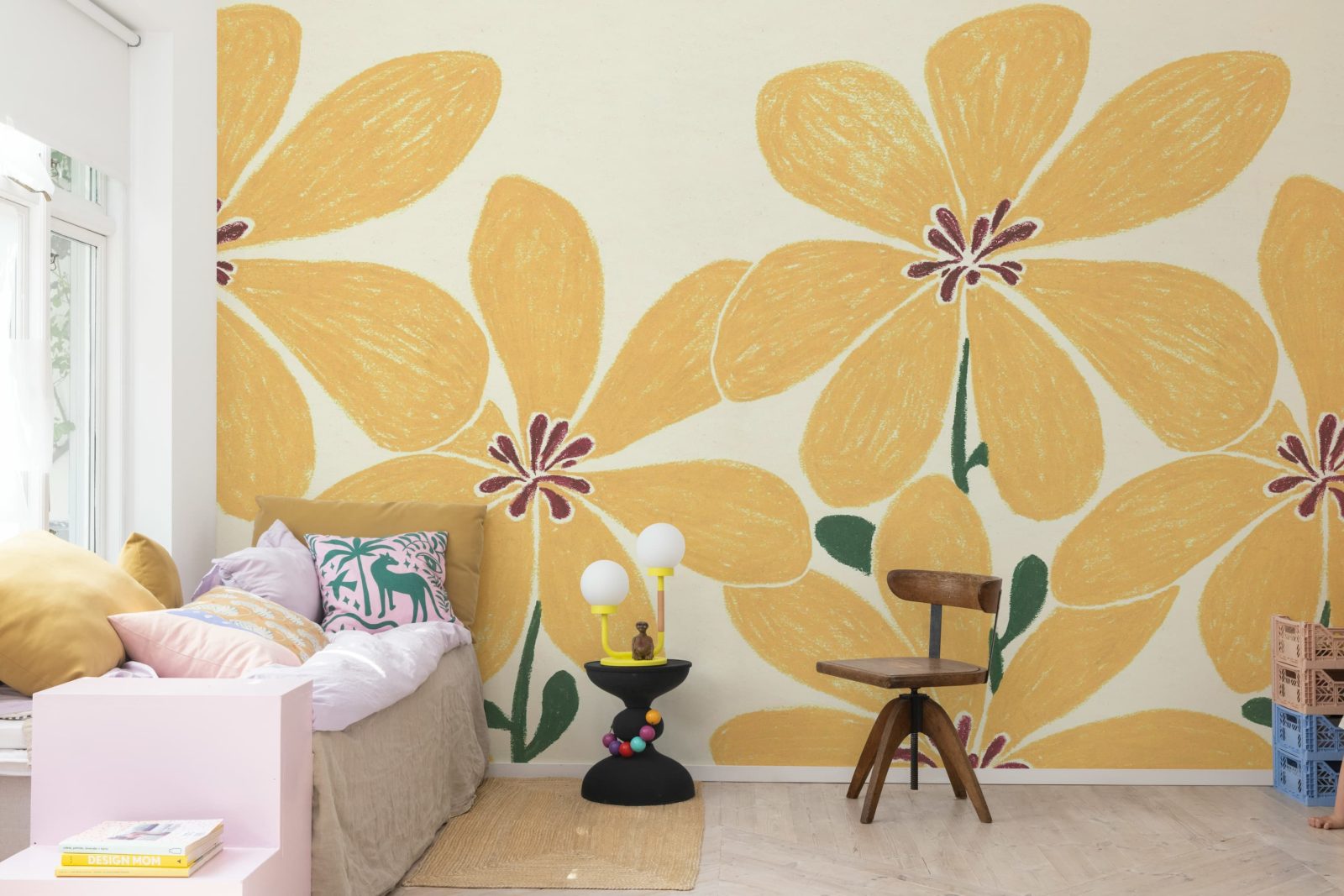 Sketched Flower, Yellow, Rebel Walls 3