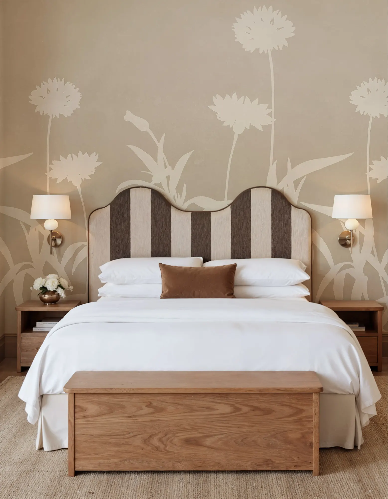 Floral Silhouette, Beige, Rebel Walls 2