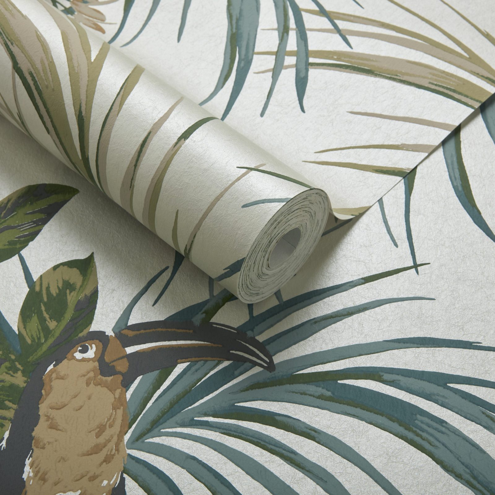 Le Toucan, Emerald Green Luxury Bird, 1838 Wallcoverings, 5.3mp / rola 3